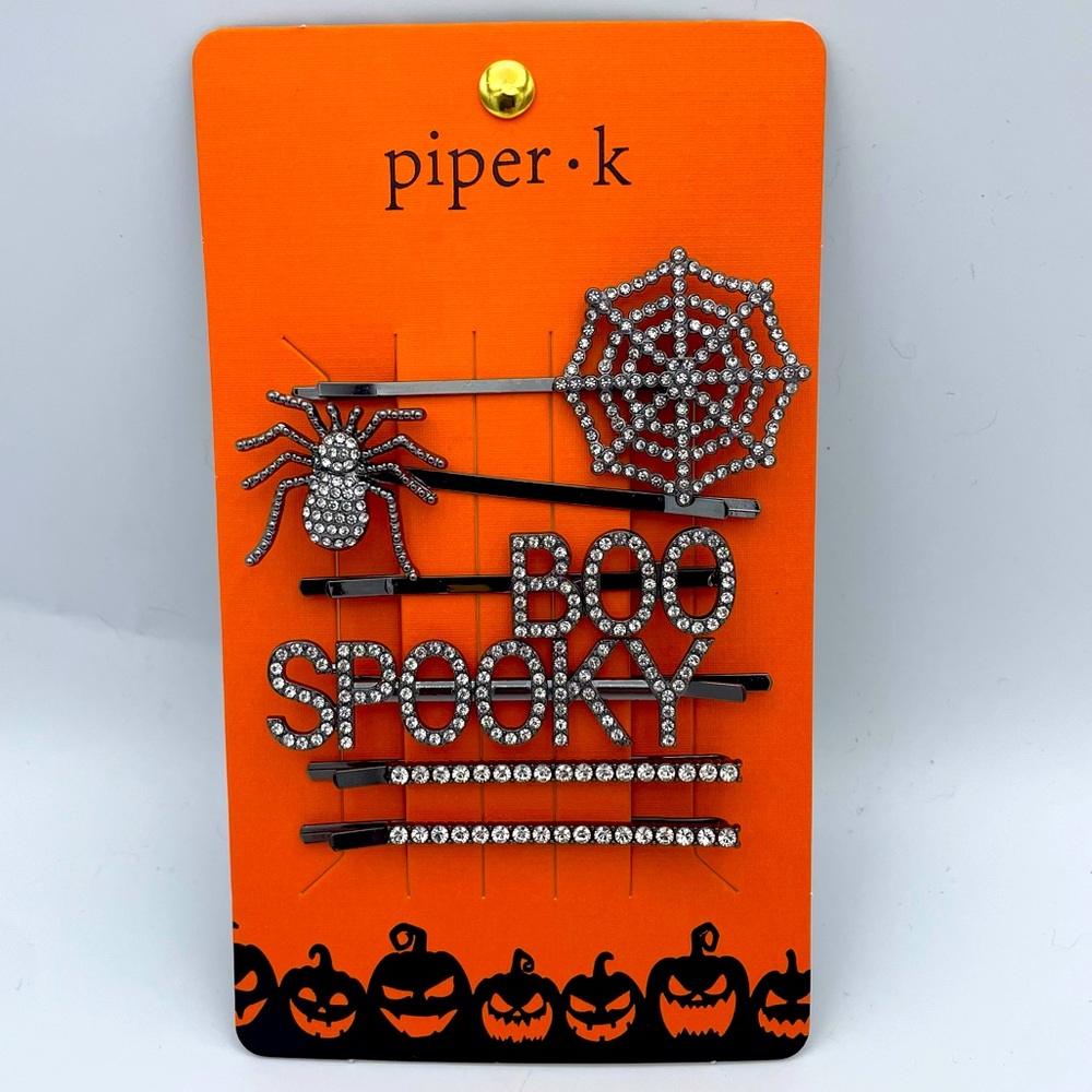 6 Halloween Rhinestone Embellished Hair Pins NWT